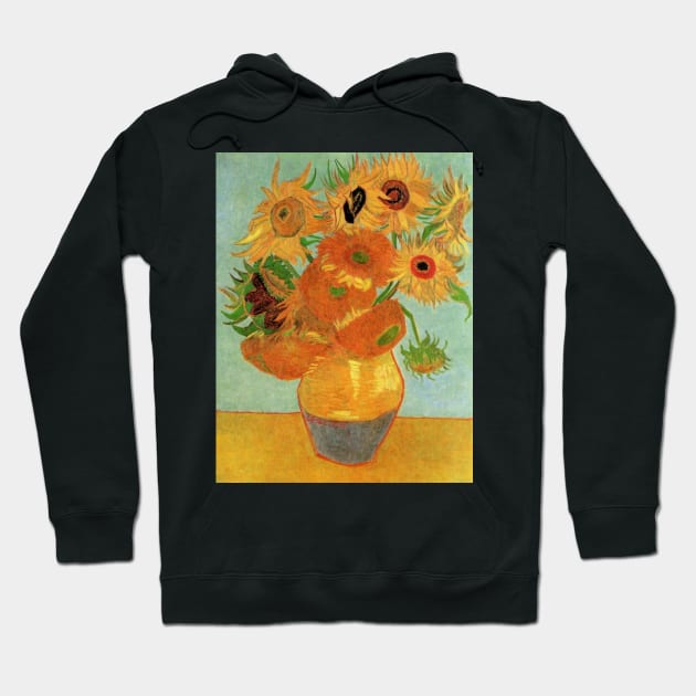 Vase with Twelve Sunflowers by Vincent van Gogh Hoodie by MasterpieceCafe